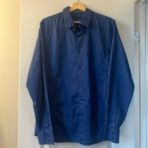 Mens Guess Blue Dress Shirt